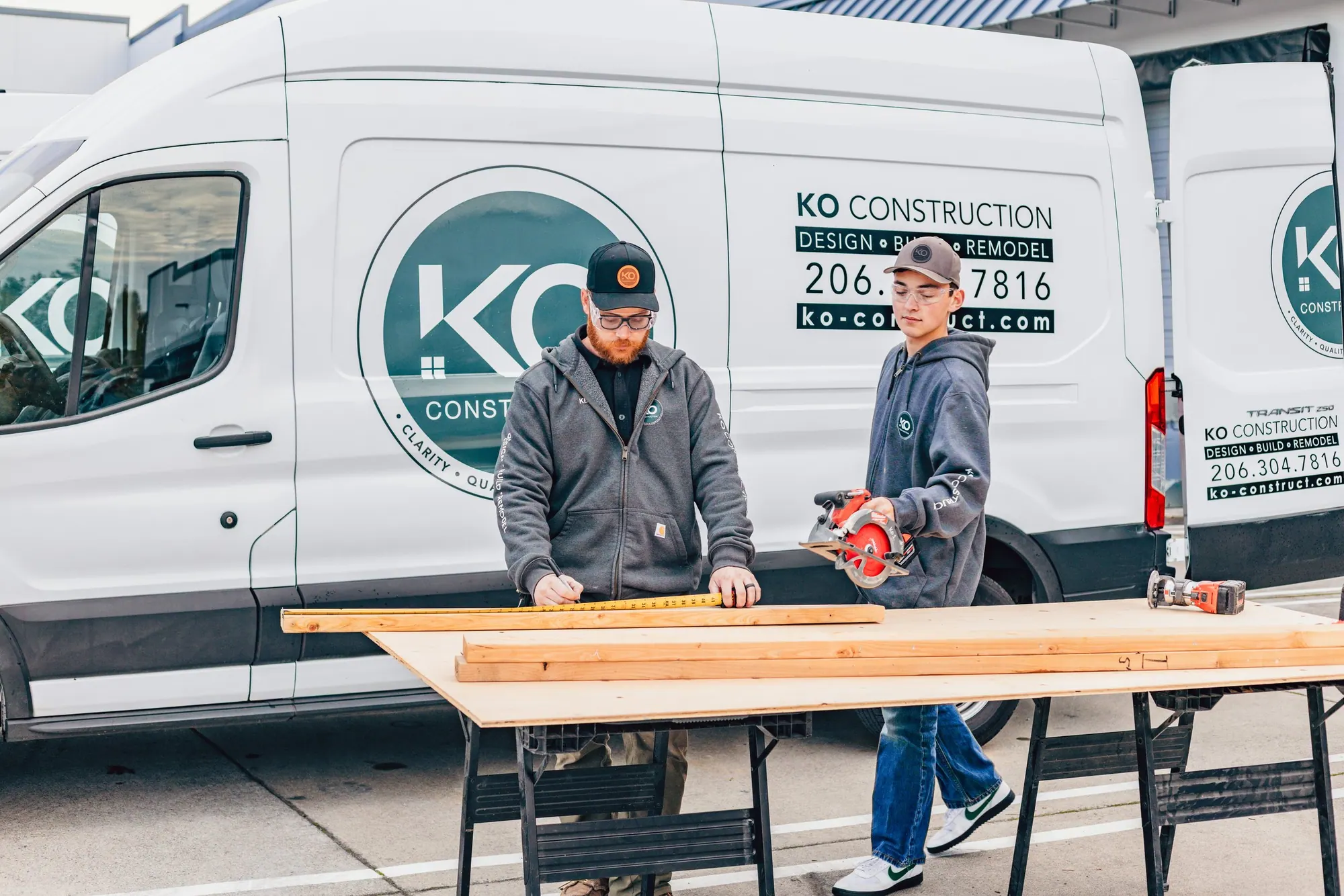 KO Construction carpenters at work